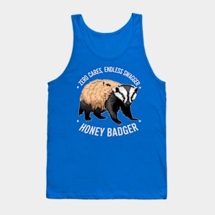 Funny Zero Cares Endless Swagger Honey Badger Design Tank Top